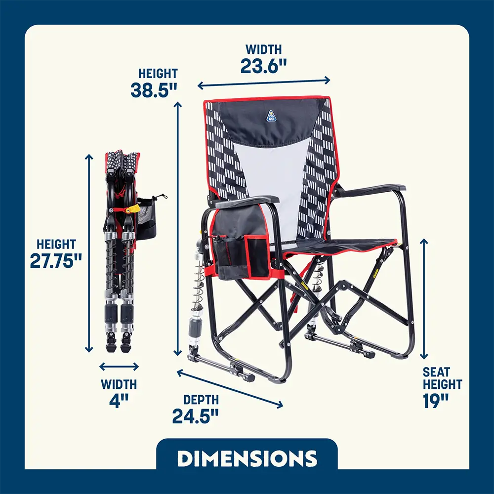 Patented Spring-Action Adjustable Rocker - Choice 573 - Patented Spring-Action Rocking Chair for Camping Detail