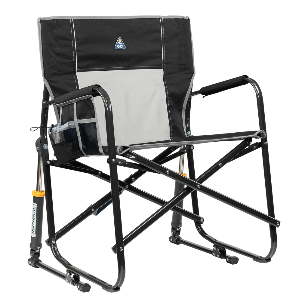 Patented Spring-Action Freestyle Rocker XL - Choice 552 - Freestyle Rocker Portable Outdoor Folding Chair - Black