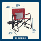 Smooth Motion Freestyle Rocker XL with Side Table - Choice 836 - Freestyle Rocker Portable Outdoor Folding Chair Detail