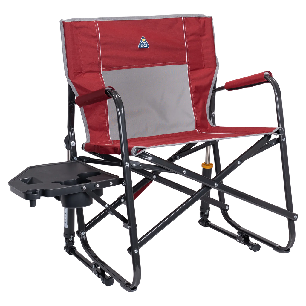 Smooth Motion Freestyle Rocker XL with Side Table - Choice 836 - Freestyle Rocker Portable Outdoor Folding Chair - Cinnamon
