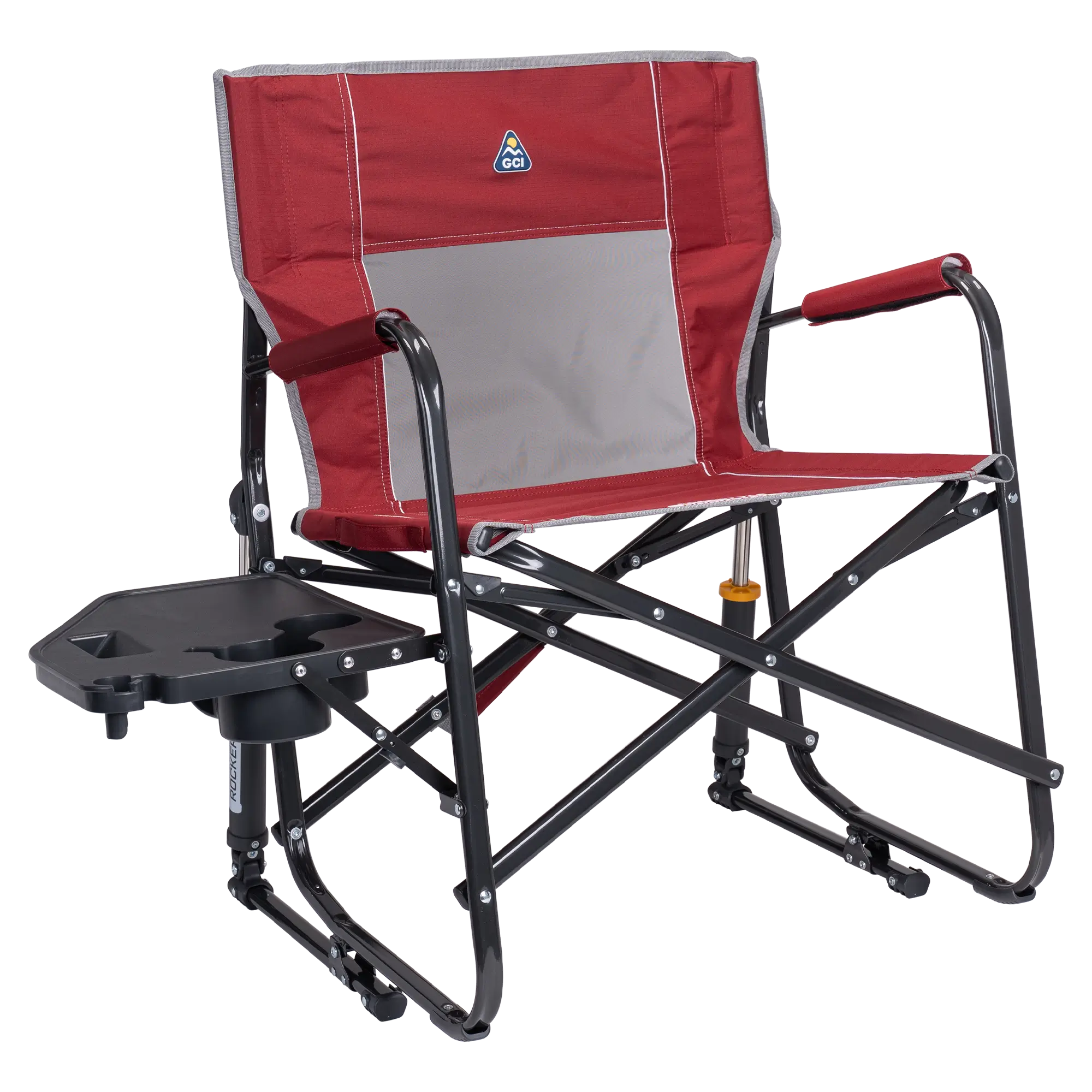 Smooth Motion Freestyle Rocker XL with Side Table - Choice 836 - Freestyle Rocker Portable Outdoor Folding Chair - Cinnamon
