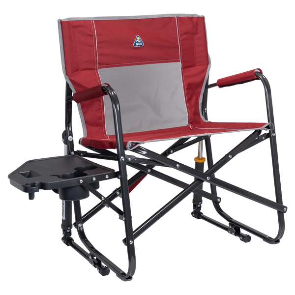 Smooth Motion Freestyle Rocker XL with Side Table - Choice 836 - Freestyle Rocker Portable Outdoor Folding Chair - Cinnamon