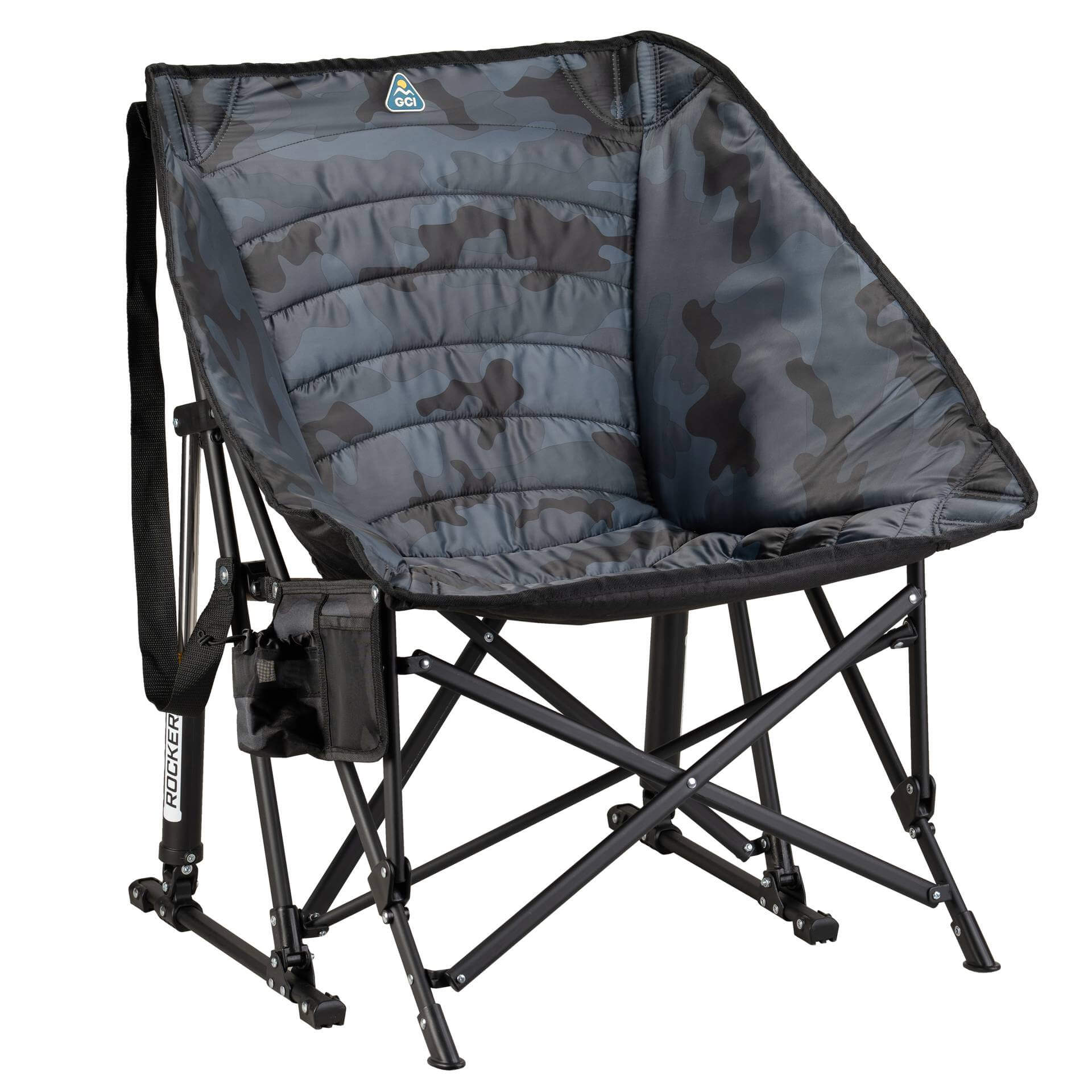 Smooth Motion Puff Rocker - Choice 731 - Freestyle Rocker Portable Outdoor Folding Chair - Stealth Camo