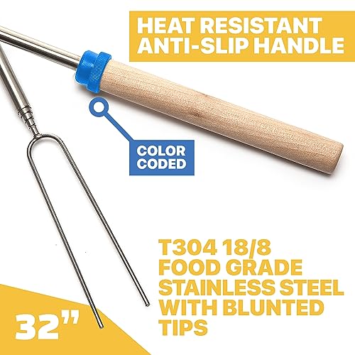 MalloMe Smores Sticks for Fire Pit Long - Marshmallow Essentials