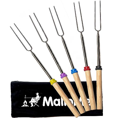 MalloMe Smores Sticks for Fire Pit Long - Marshmallow Essentials