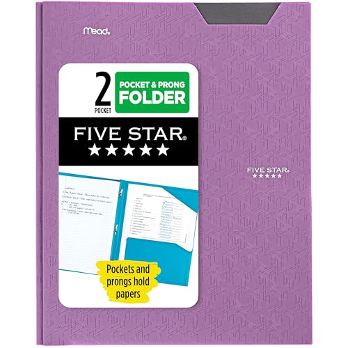 Five Star 2-Pocket Folder, Plastic Folder with Stay-Put Kit