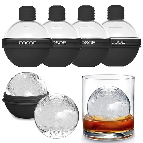 Modern Silicone Ice Ball Molds for Whiskey - Set of 4 Kit