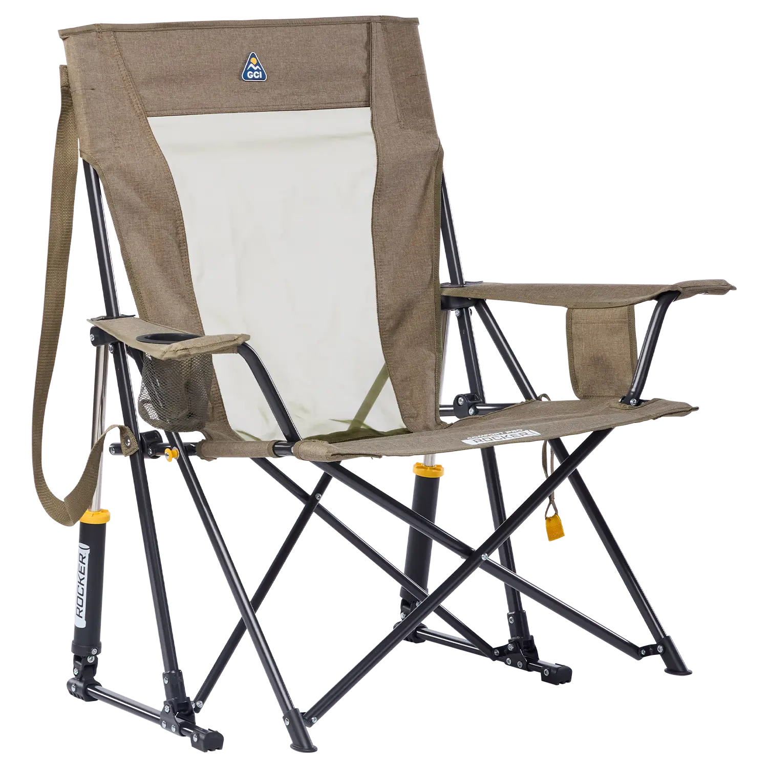 Heavy-Duty Freestyle Comfort Pro Rocker XL - Choice 107 - Heavy-Duty Kickback Rocker with Beverage Holder - Heathered Aged Fatigue