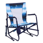 Luxury Camp Beach Rocker - Choice 712 - Freestyle Rocker Portable Outdoor Folding Chair - Blue Beach Wave