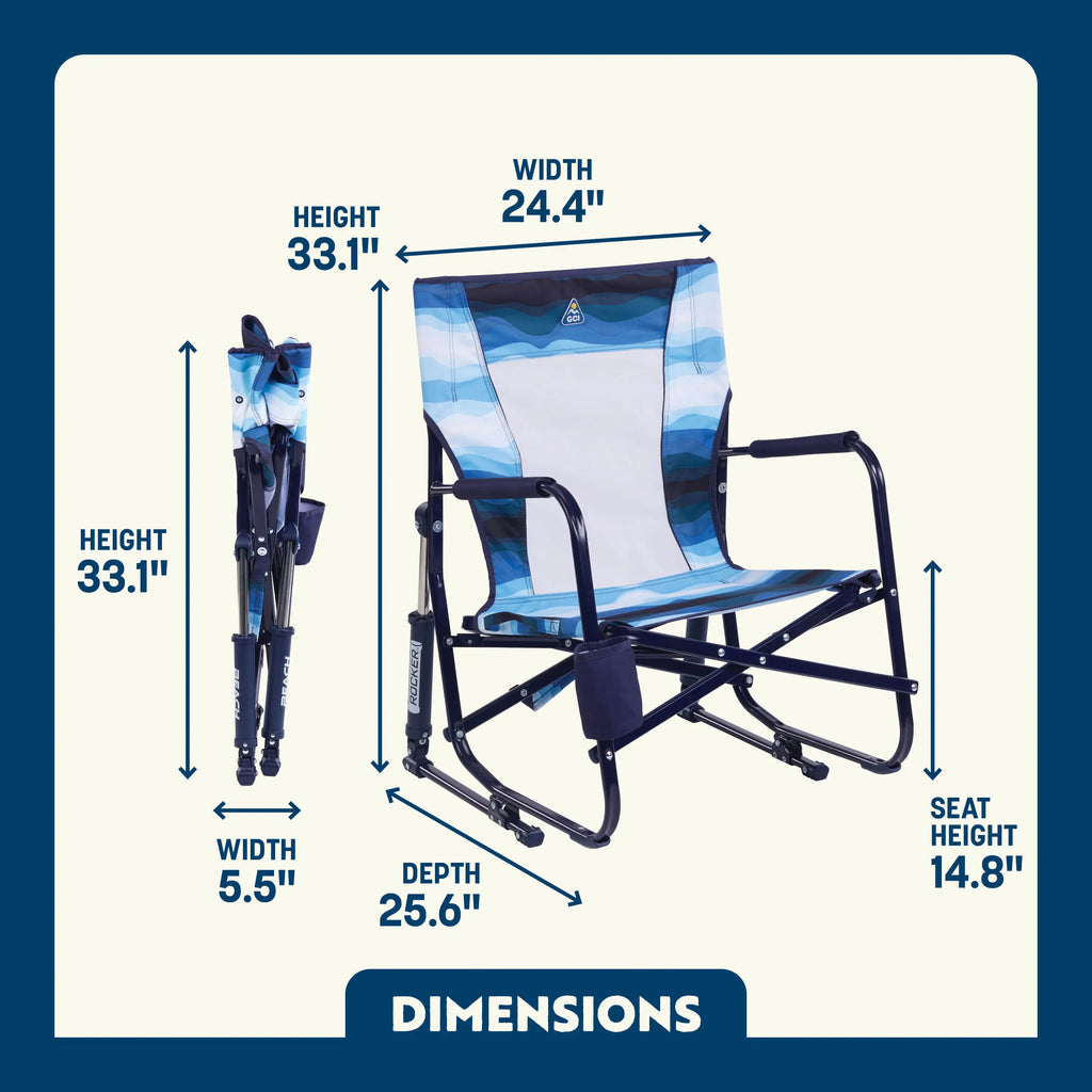 Luxury Camp Beach Rocker - Choice 712 - Freestyle Rocker Portable Outdoor Folding Chair Detail