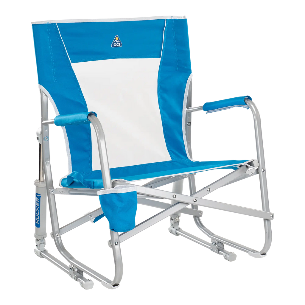 Luxury Camp Beach Rocker - Choice 712 - Freestyle Rocker Portable Outdoor Folding Chair - Saybrook Blue