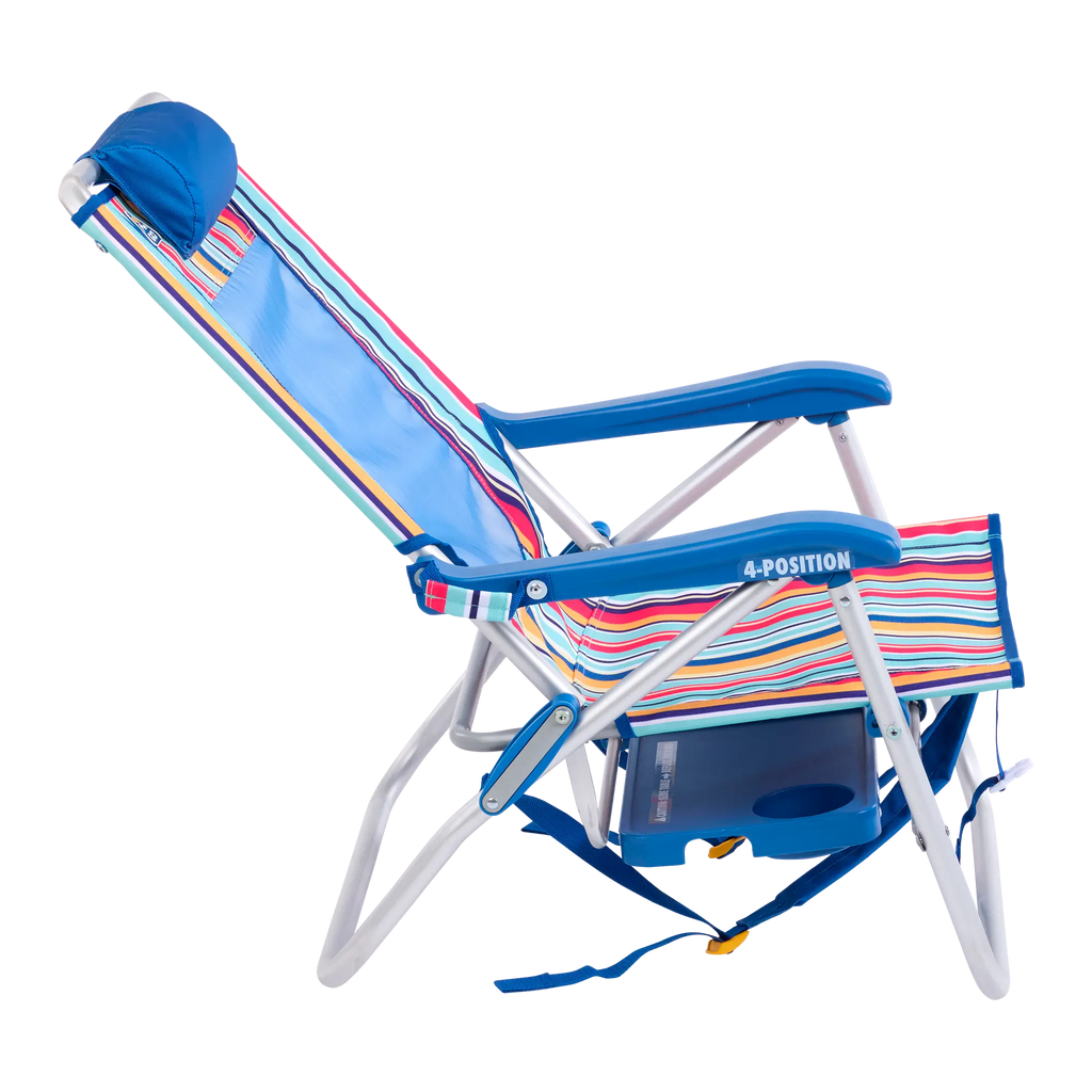 Rust-Resistant Aluminum Big Surf with Slide Table - Choice 334 - Low-Profile Reclining Beach Chair with Backpack Straps Detail