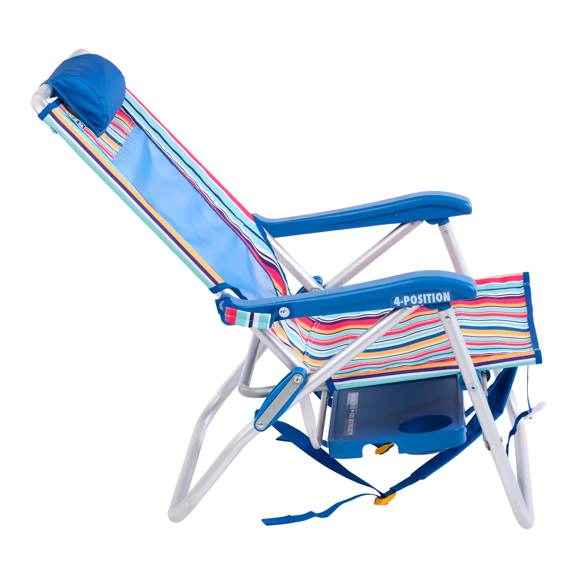 Rust-Resistant Aluminum Big Surf with Slide Table - Choice 334 - Low-Profile Reclining Beach Chair with Backpack Straps Detail