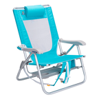 Rust-Resistant Aluminum Big Surf with Slide Table - Choice 334 - Low-Profile Reclining Beach Chair with Backpack Straps Detail