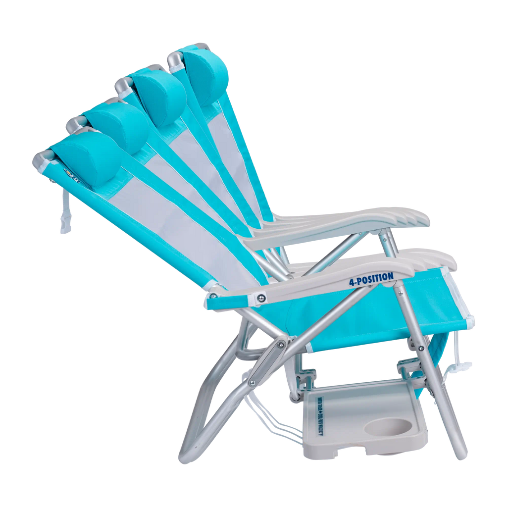 Rust-Resistant Aluminum Big Surf with Slide Table - Choice 334 - Low-Profile Reclining Beach Chair with Backpack Straps Detail