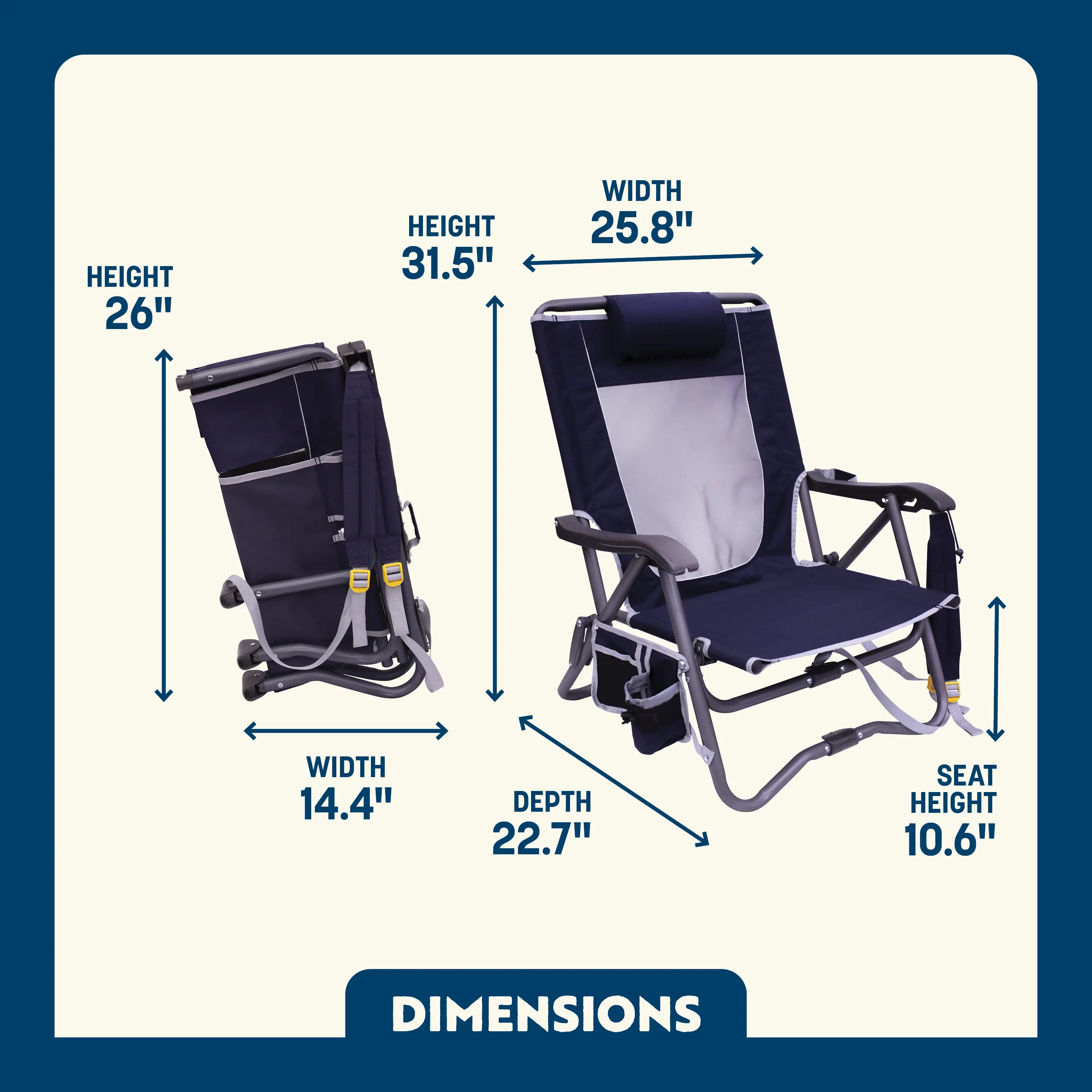 Telescoping Frame Bi-Fold Slim Event Chair - Choice 334 - Space-Saving Micro-Folding Chair for Backpacking Detail
