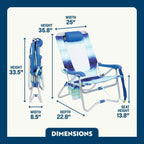 Reclining Beach Bi-Fold Beach Chair - Choice 601 - Portable Heavy-Duty Low Boy Chair for Ocean Side Detail