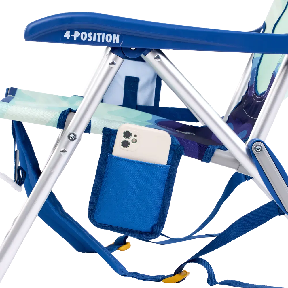 Low-Profile Backpack Beach Chair - Choice 709 - Multi-Position Outdoor Beach Chair with Pillow Detail