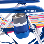 Low-Profile Backpack Beach Chair - Choice 709 - Multi-Position Outdoor Beach Chair with Pillow Detail