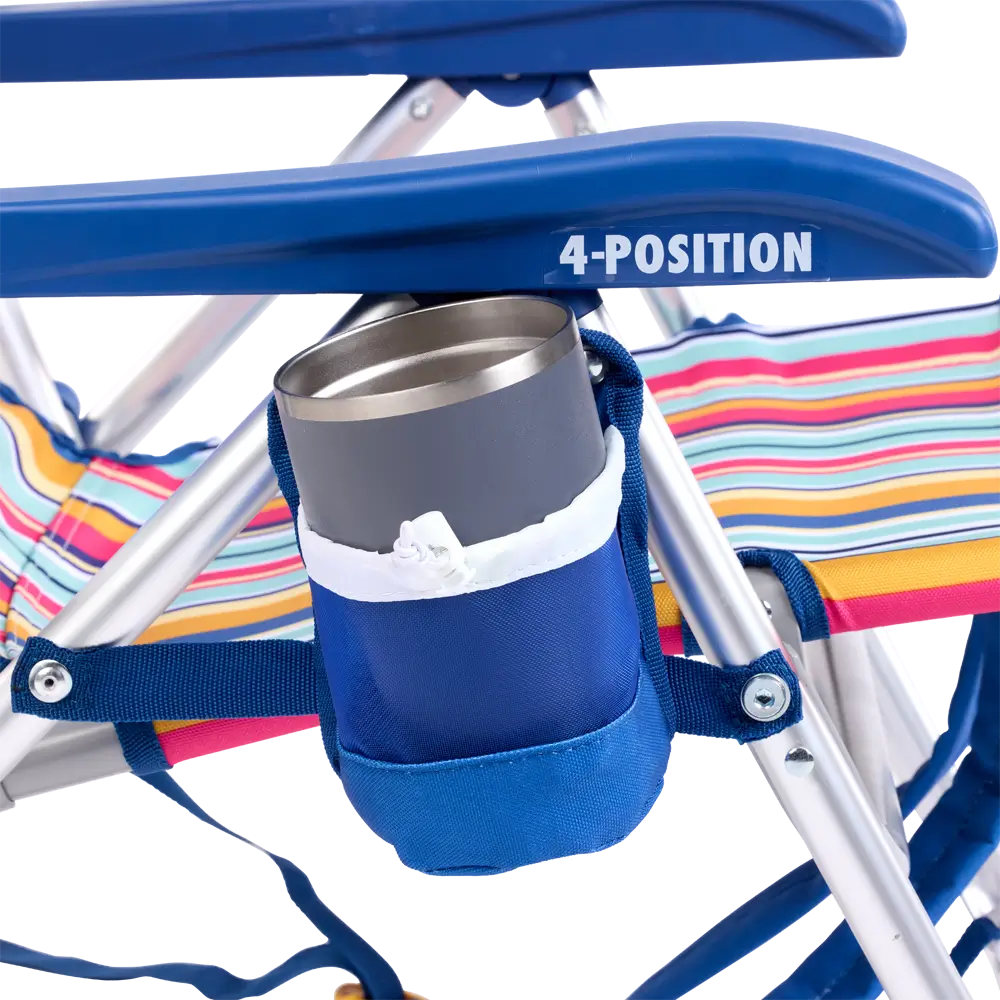 Low-Profile Backpack Beach Chair - Choice 709 - Multi-Position Outdoor Beach Chair with Pillow Detail