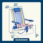 Low-Profile Backpack Beach Chair - Choice 709 - Multi-Position Outdoor Beach Chair with Pillow Detail