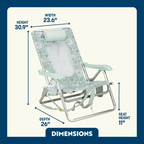 Low-Profile Backpack Beach Chair - Choice 709 - Multi-Position Outdoor Beach Chair with Pillow Detail