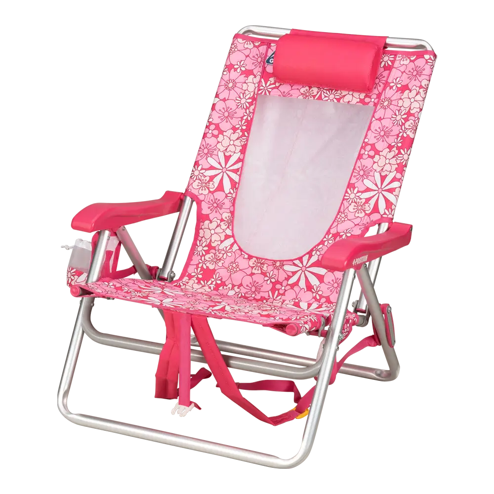 Low-Profile Backpack Beach Chair - Choice 709 - Multi-Position Outdoor Beach Chair with Pillow Detail