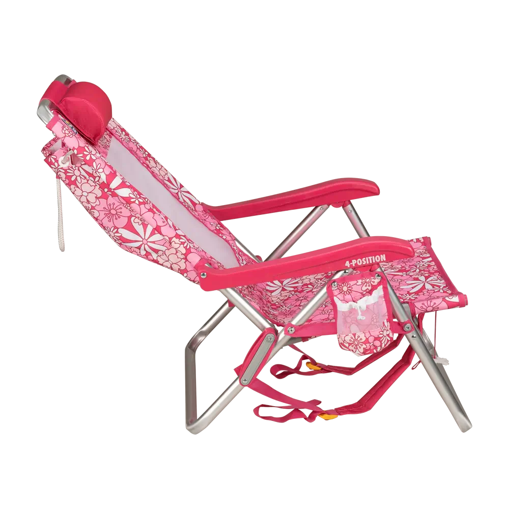 Low-Profile Backpack Beach Chair - Choice 709 - Multi-Position Outdoor Beach Chair with Pillow Detail