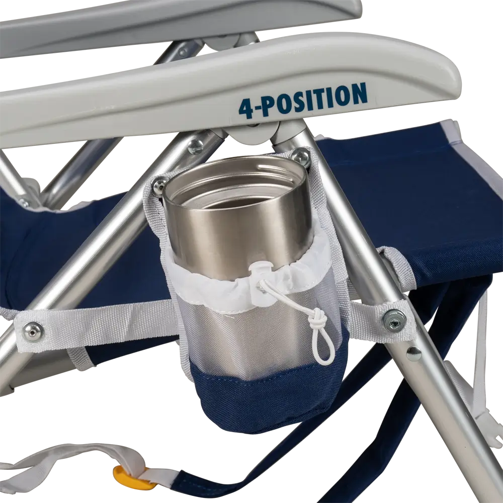 Low-Profile Backpack Beach Chair - Choice 709 - Multi-Position Outdoor Beach Chair with Pillow Detail