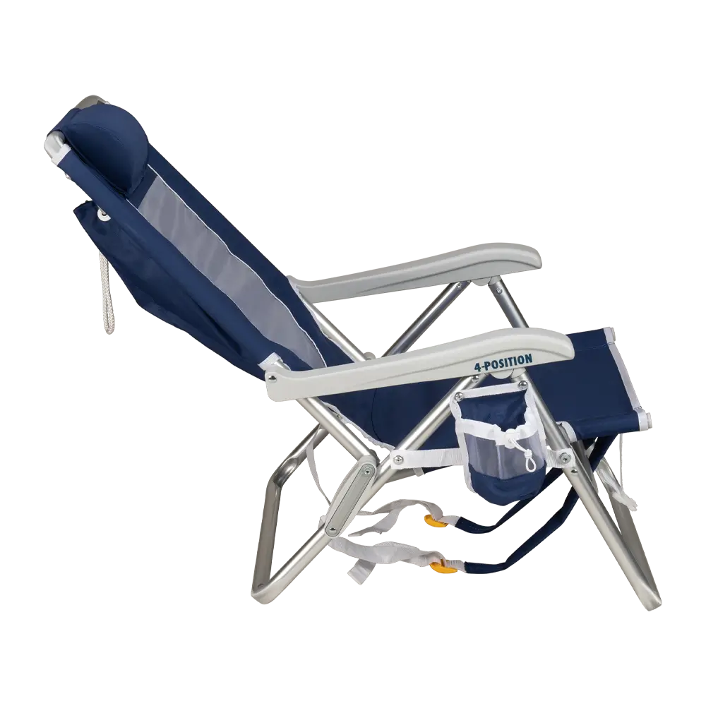 Low-Profile Backpack Beach Chair - Choice 709 - Multi-Position Outdoor Beach Chair with Pillow Detail