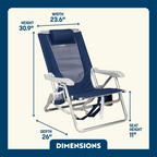 Low-Profile Backpack Beach Chair - Choice 709 - Multi-Position Outdoor Beach Chair with Pillow Detail
