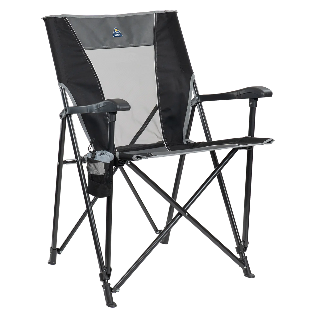 Telescoping Frame Eazy Chair - Choice 976 - Premium Slim-Fold Compact Chair with Messenger Bag - Black