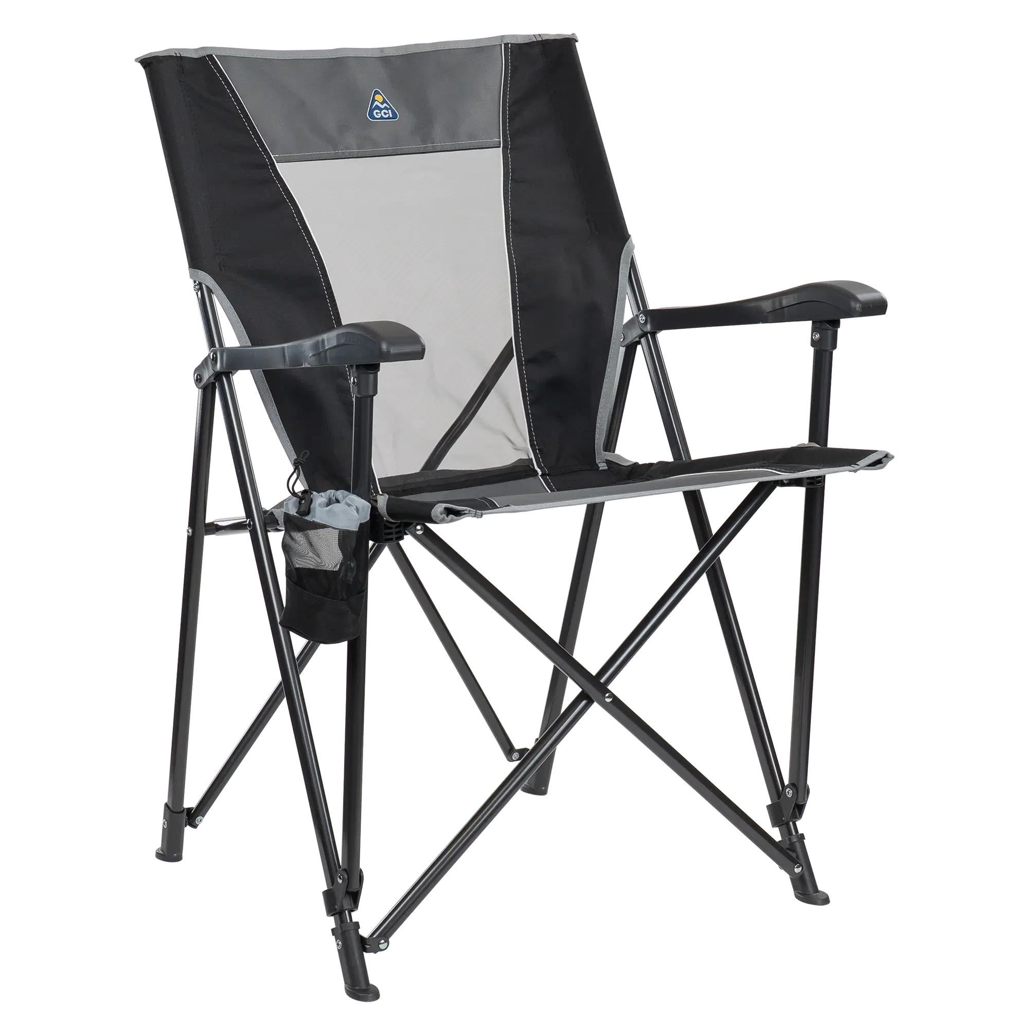 Telescoping Frame Eazy Chair - Choice 976 - Premium Slim-Fold Compact Chair with Messenger Bag - Black