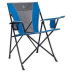 Lightweight Messenger Comfort Quad Chair - Choice 989 - Pico Compact Folding Camp Chair with Carry Bag - Heathered Royal