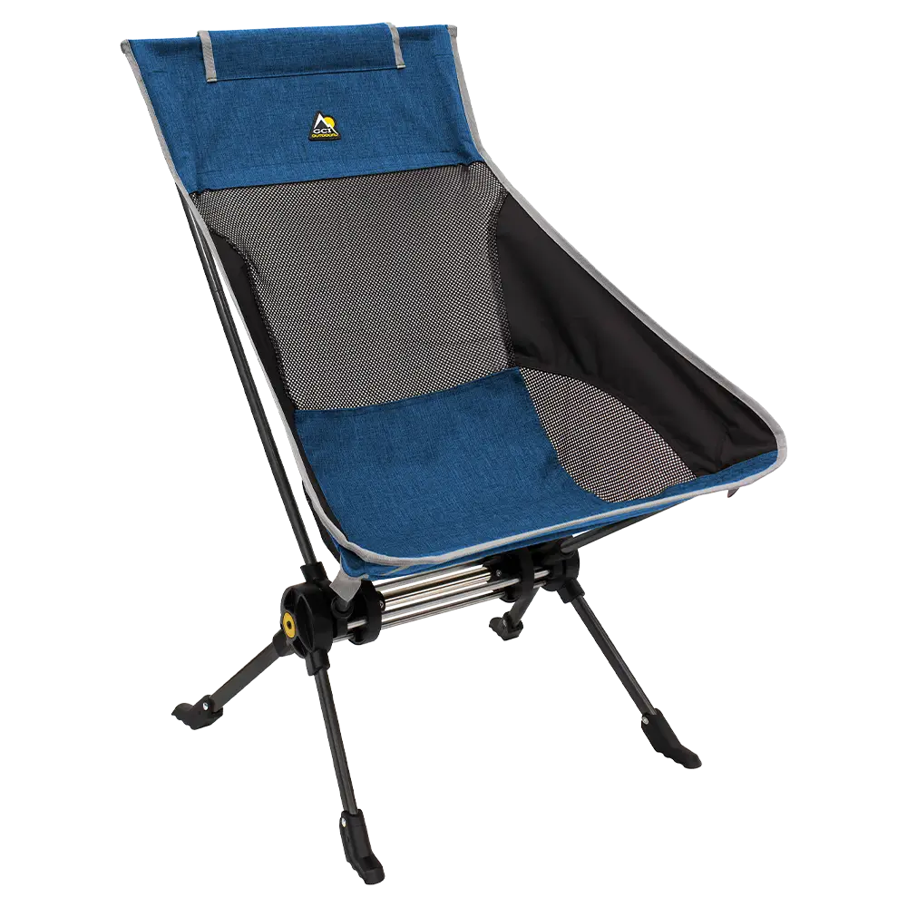 Patented Spring-Action ComPack Rocker - Choice 980 - Heavy-Duty Kickback Rocker with Beverage Holder - Heathered Royal