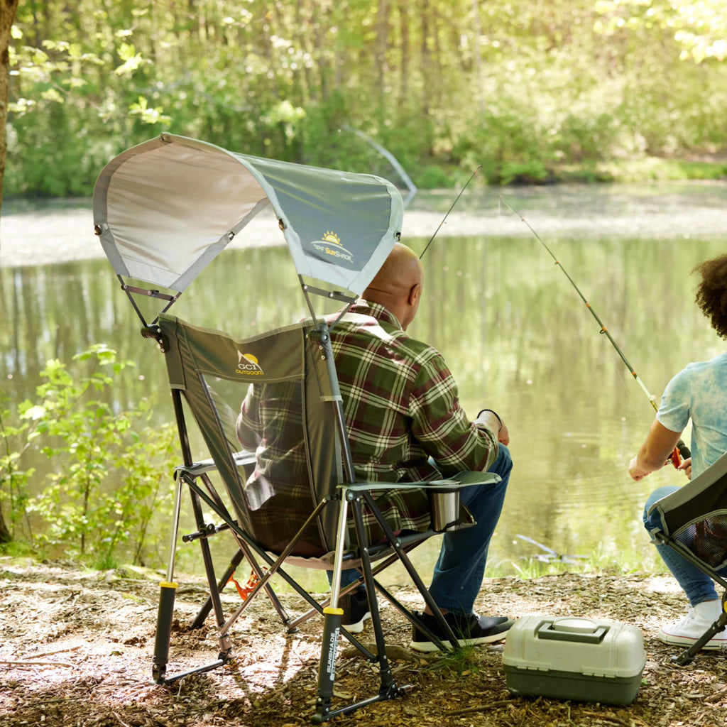Patented Spring-Action SunShade Rocker - Choice 550 - Freestyle Rocker Portable Outdoor Folding Chair Detail