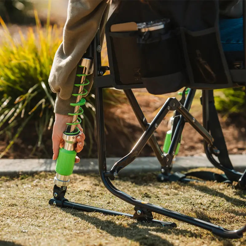 Patented Spring-Action Adjustable Rocker - Choice 573 - Patented Spring-Action Rocking Chair for Camping Detail