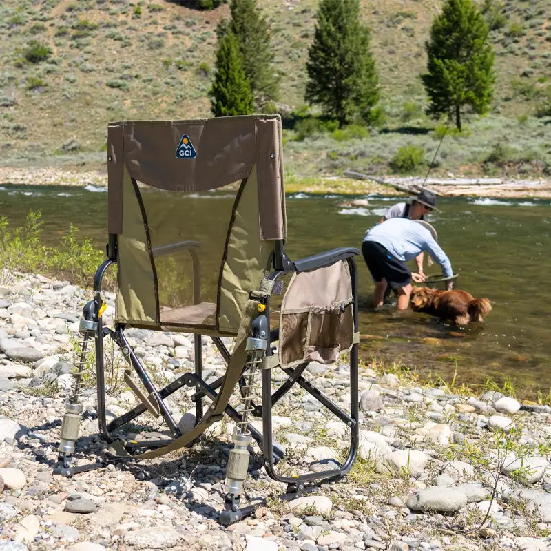 Patented Spring-Action Adjustable Rocker - Choice 573 - Patented Spring-Action Rocking Chair for Camping Detail