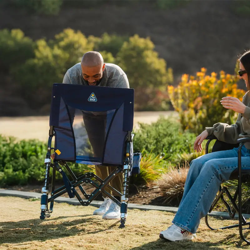 Patented Spring-Action Adjustable Rocker - Choice 573 - Patented Spring-Action Rocking Chair for Camping Detail