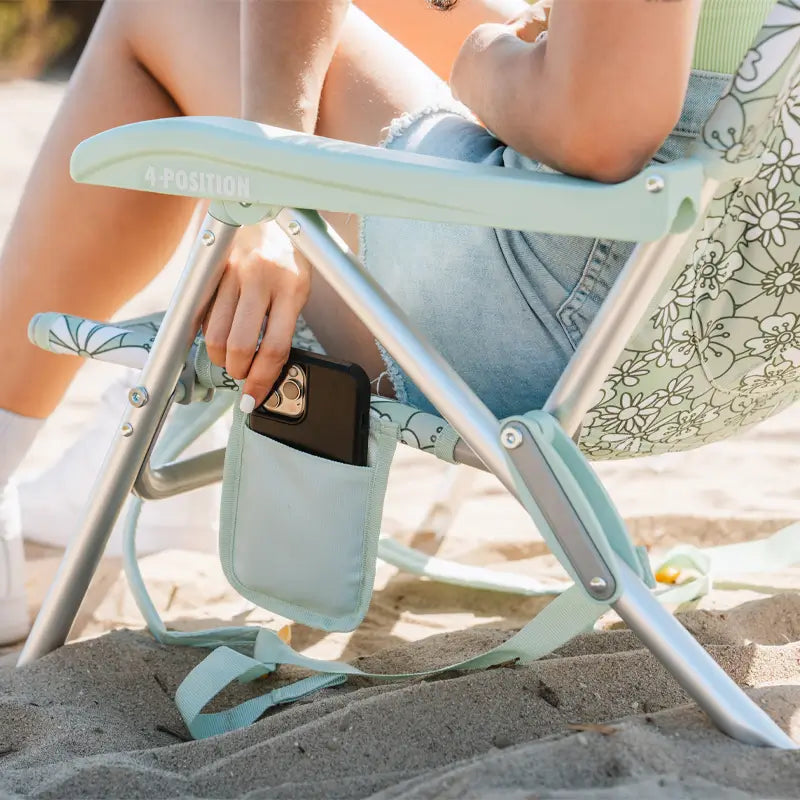 Low-Profile Backpack Beach Chair - Choice 709 - Multi-Position Outdoor Beach Chair with Pillow Detail