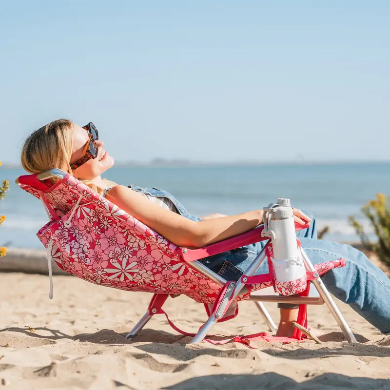 Low-Profile Backpack Beach Chair - Choice 709 - Multi-Position Outdoor Beach Chair with Pillow Detail