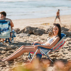 Low-Profile Backpack Beach Chair - Choice 709 - Multi-Position Outdoor Beach Chair with Pillow Detail