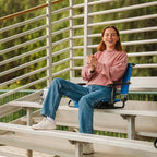 Secure-Hook Big Comfort Stadium Chair with Armrests - Choice 465 - Lightweight Folding Bleacher Chair with Cushioning Detail