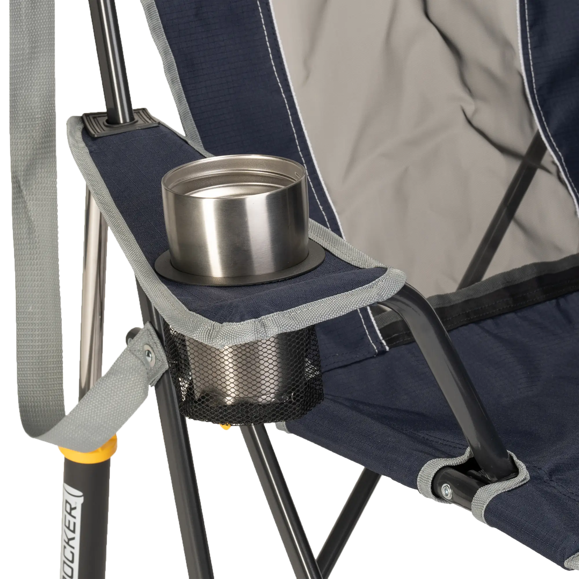 Smooth Motion Comfort Pro Rocker - Choice 375 - Heavy-Duty Kickback Rocker with Beverage Holder Detail