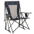 Smooth Motion Comfort Pro Rocker - Choice 375 - Heavy-Duty Kickback Rocker with Beverage Holder - Indigo