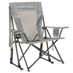 Smooth Motion Comfort Pro Rocker - Choice 375 - Heavy-Duty Kickback Rocker with Beverage Holder - Mercury Gray