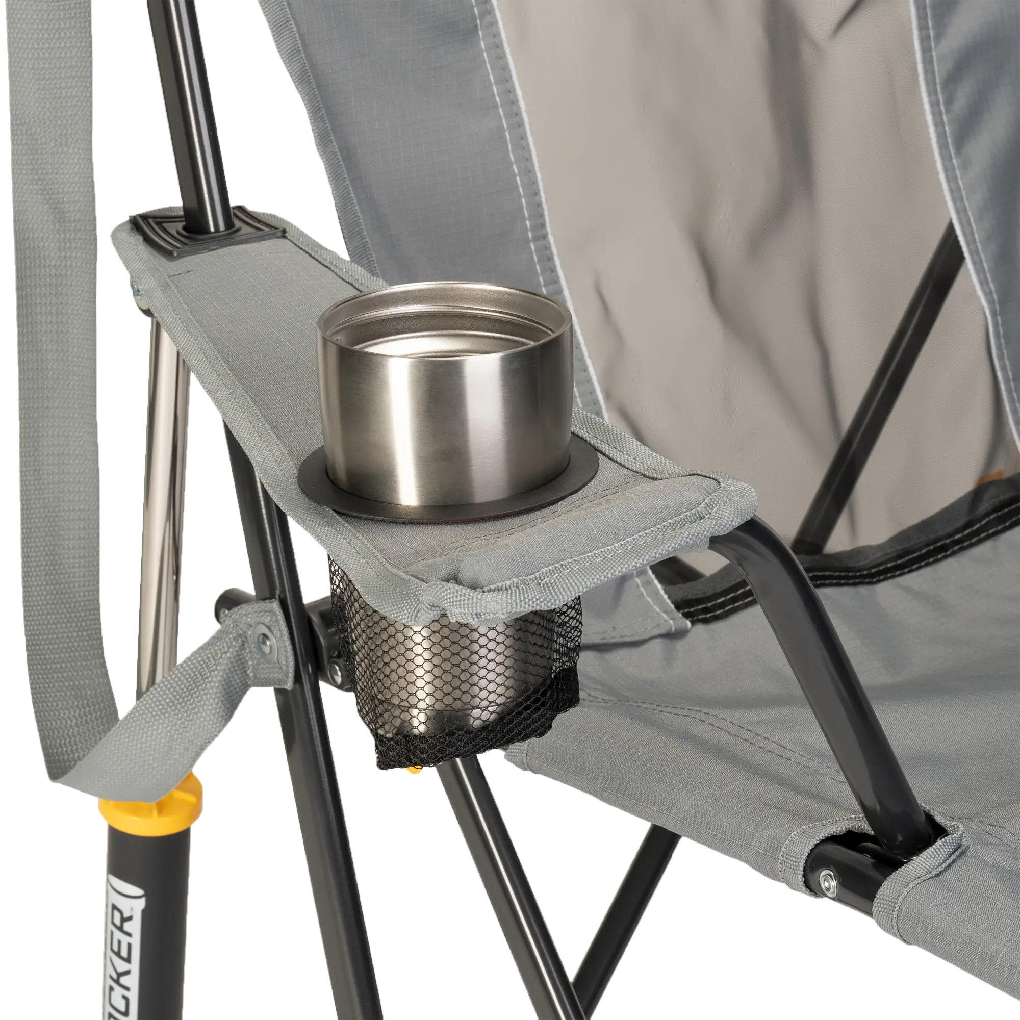 Smooth Motion Comfort Pro Rocker - Choice 375 - Heavy-Duty Kickback Rocker with Beverage Holder Detail