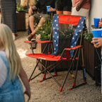 Smooth Motion Comfort Pro Rocker - USA Anniversary Deluxe - Choice 424 - Heavy-Duty Kickback Rocker with Beverage Holder Detail