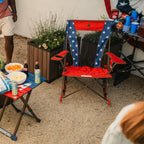 Smooth Motion Comfort Pro Rocker - USA Anniversary Deluxe - Choice 424 - Heavy-Duty Kickback Rocker with Beverage Holder Detail