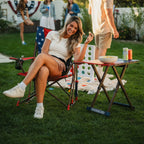 Smooth Motion Comfort Pro Rocker - USA Anniversary Deluxe - Choice 424 - Heavy-Duty Kickback Rocker with Beverage Holder Detail